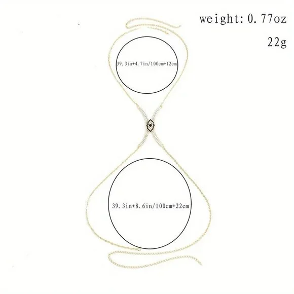 🆕 Seductive Rhinestone Body Chain Bra Necklace Jewelry For Women - Picture 8 of 10